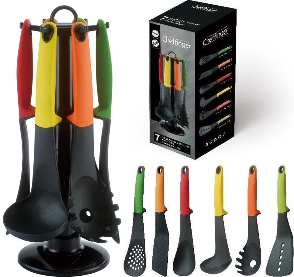 7-piece kitchen utensil set with stand