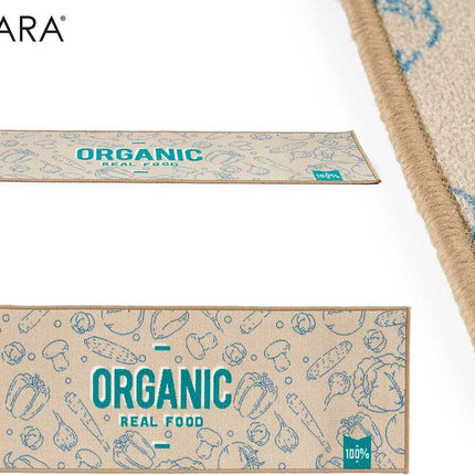 Küchenläufer Organic Real Food - Beige/Grün - 40x120 cm