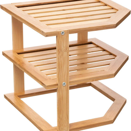 keukenrek/opbergrek/aanrecht organizer - 26 x 23 x 26 cm - bamboe hout