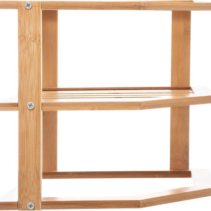 keukenrek/opbergrek/aanrecht organizer - 26 x 23 x 26 cm - bamboe hout