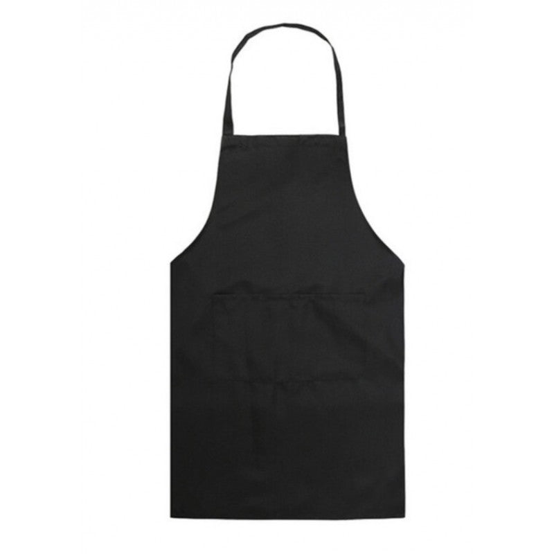 Black kitchen apron with pocket