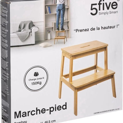 Bambus-Küchentreppe mit 2 Stufen 47 cm