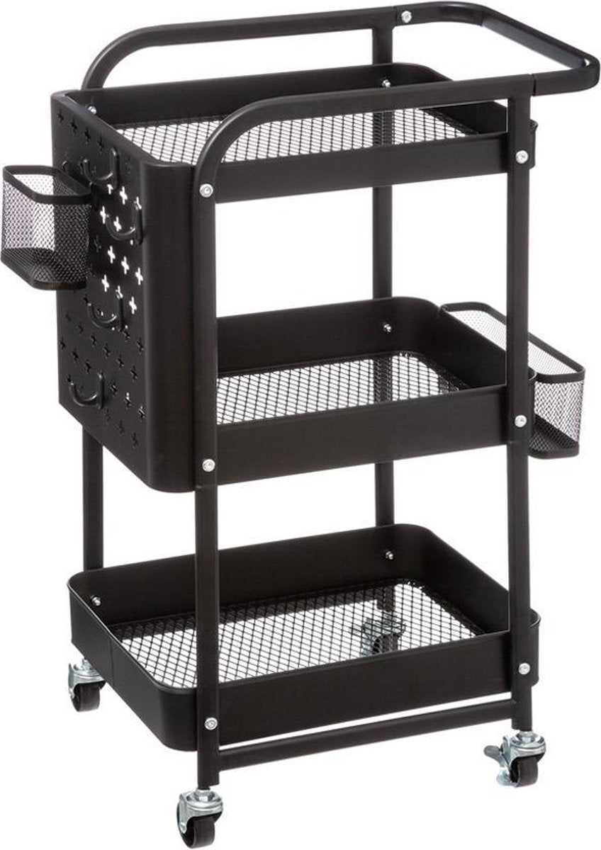 Kitchen trolley black incl. accessories
