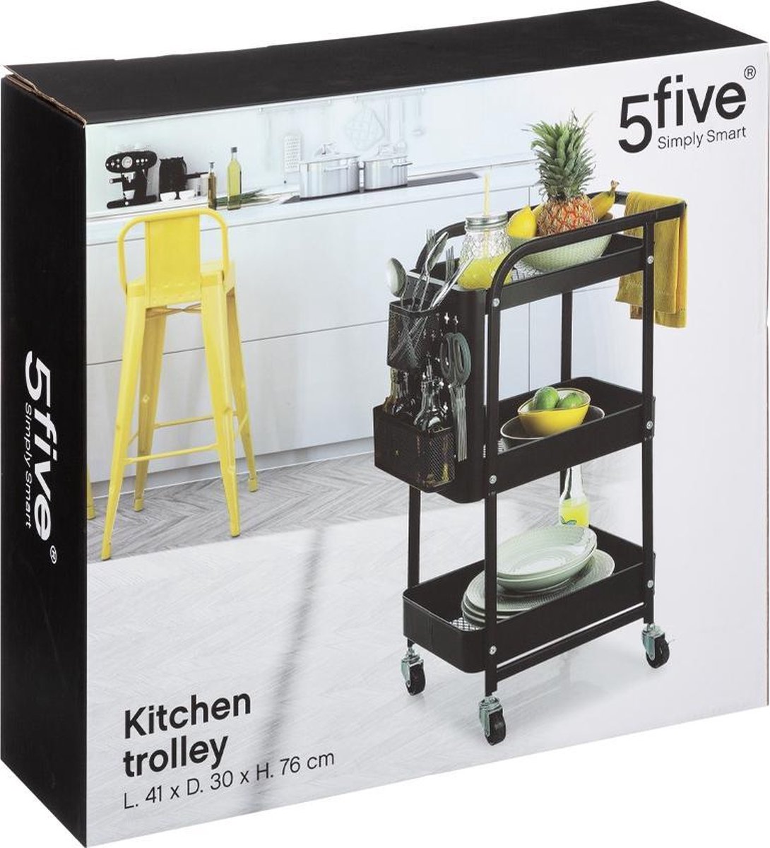 Kitchen trolley black incl. accessories