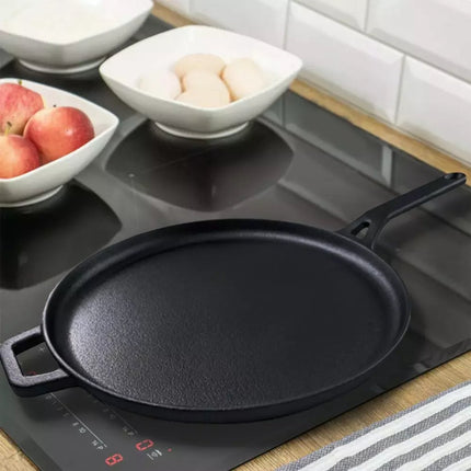 Kinghoff KH1895 Gusseiserne Pfannkuchenpfanne - Ø29 cm, Ideal zum Backen, Braten und Grillen