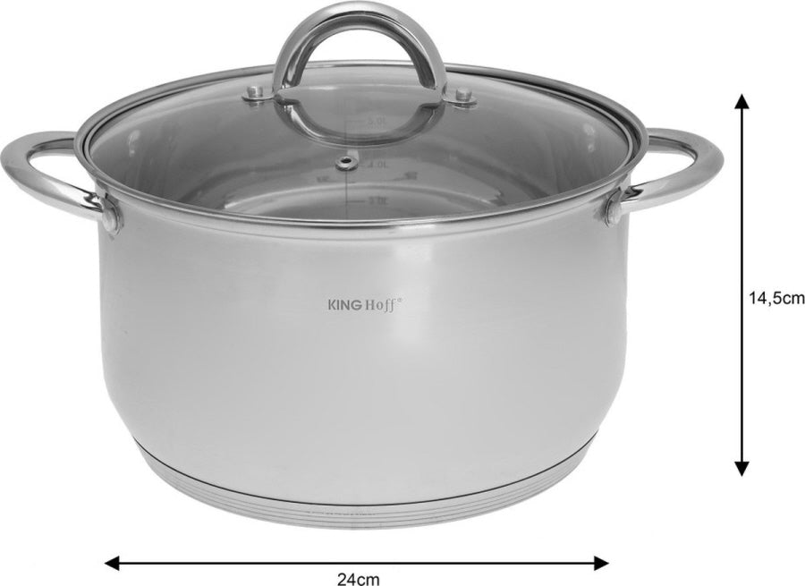 Batterie de casseroles - 12 pièces - Acier inoxydable - Tous feux