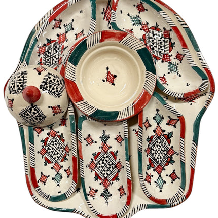 Khamsa tapas - dipping en serveerset-aardewerk -Handmade