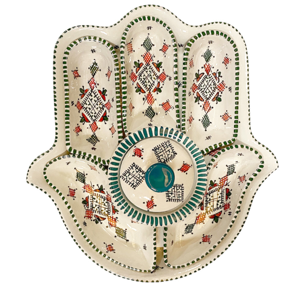 Service de trempage et de service Khamsa - poterie et fait main
