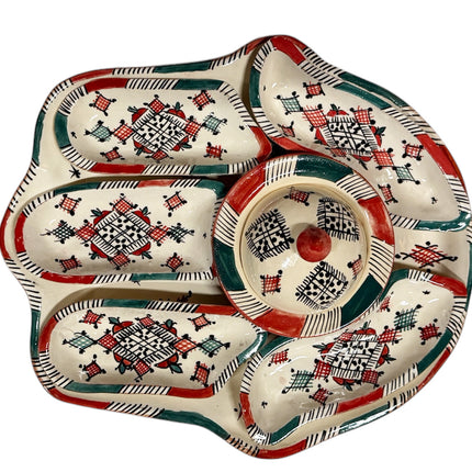 Khamsa tapas - dipping en serveerset-aardewerk -Handmade