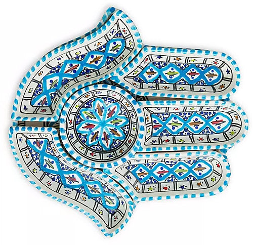 Ensemble de présentation Khamsa Turquoise - plateau à tapas