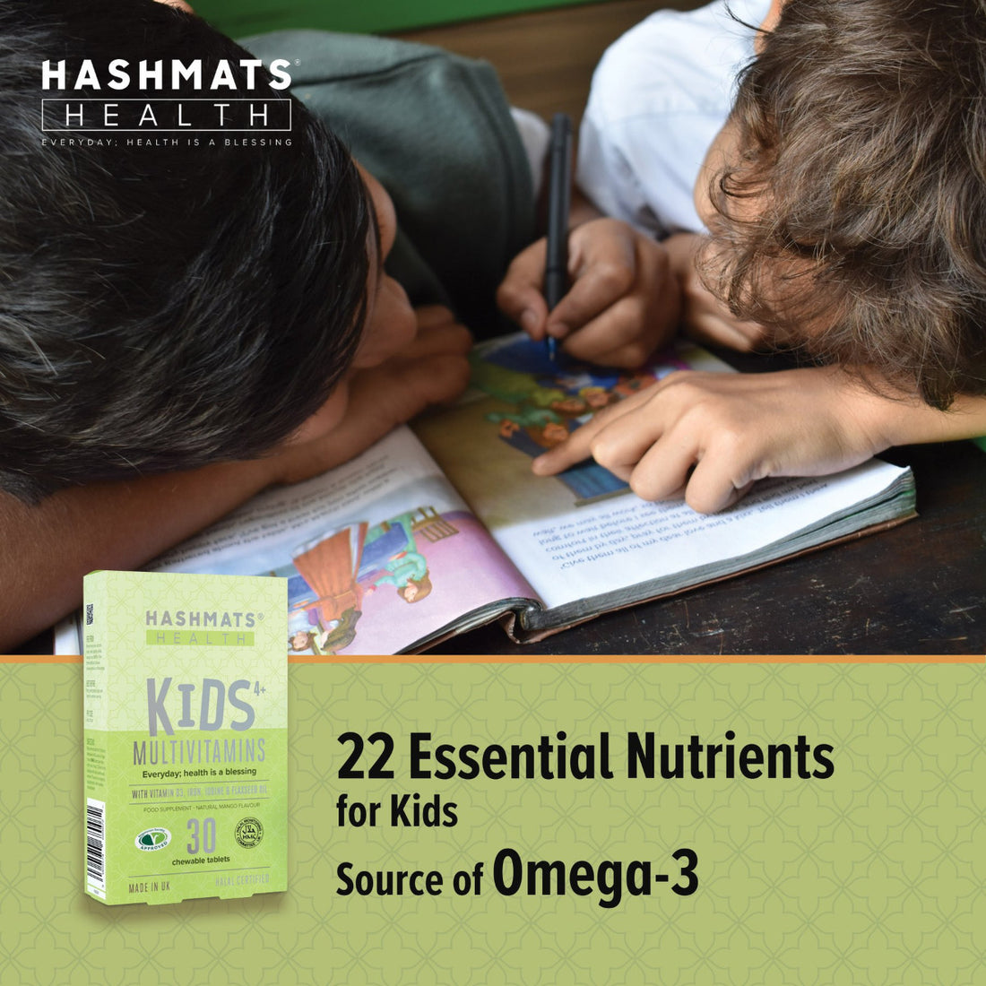 Halal Kids Multivitamins Mango - 22 Nutrients by HASHMATS®
