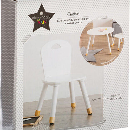 Atmosphera Kids Kinderstuhl Weiß – 50x30x30 cm