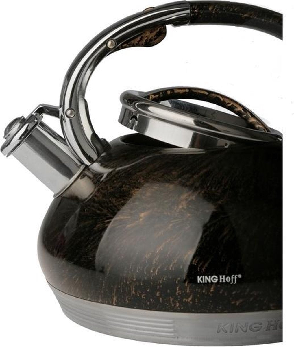 Kinghoff bouilloire sifflante - 3L - Inox - toutes sources de chaleur