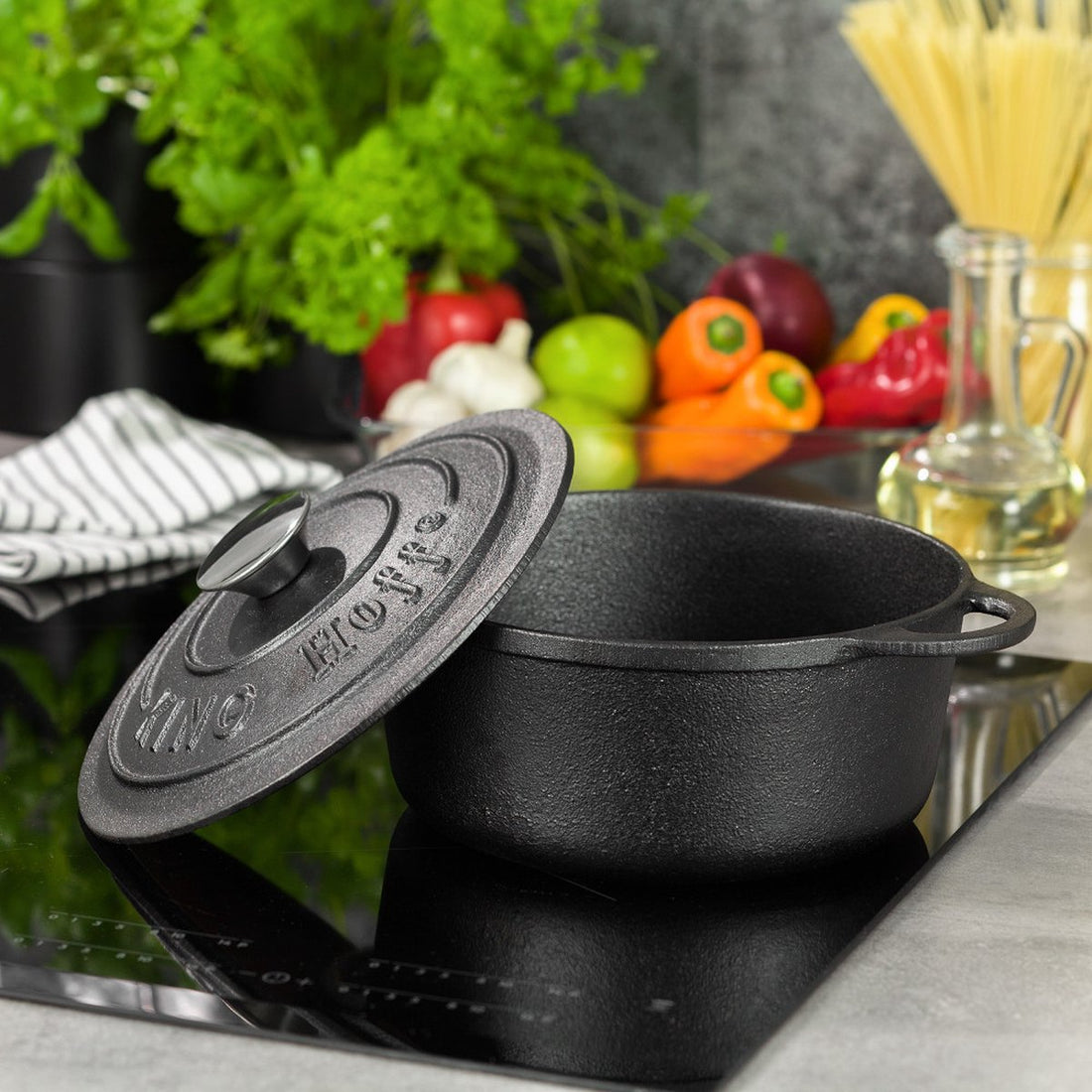 Poêle en fonte - noir - 22 cm - 2,4 litres