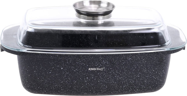 Kinghoff 1608 - Bratentopf - Marmor - mit Deckel - 5.5 Liter