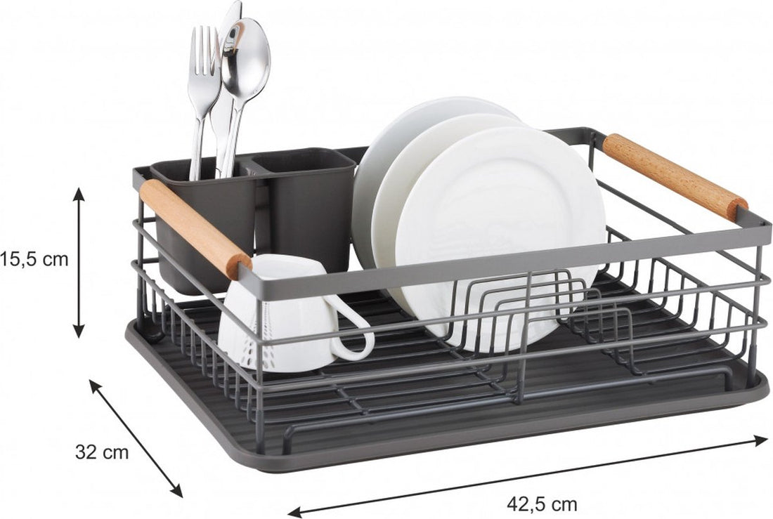 Kinghoff 1729 - Dish drainer - metal - with removable cutlery drainer