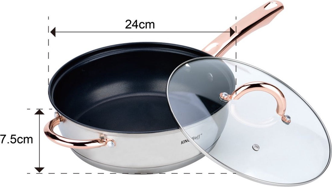 Kinghoff - Batterie de cuisine 12 pièces - casseroles - 16-16-18-20-24-24 cm - avec couvercle
