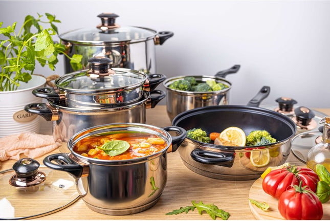 Kinghoff - Topfset - 12-teilig - hochwertiger Edelstahl - Thermoboden