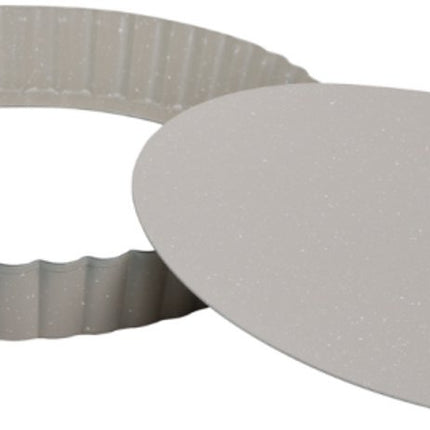 KINGHoff KH-1969 Vorm voor Taart met Uitneembare Bodem - Ø 25 cm - Marmermotief Antiaanbaklaag - Voor Quiche en Taarten - Bakvorm met Losse Bodem