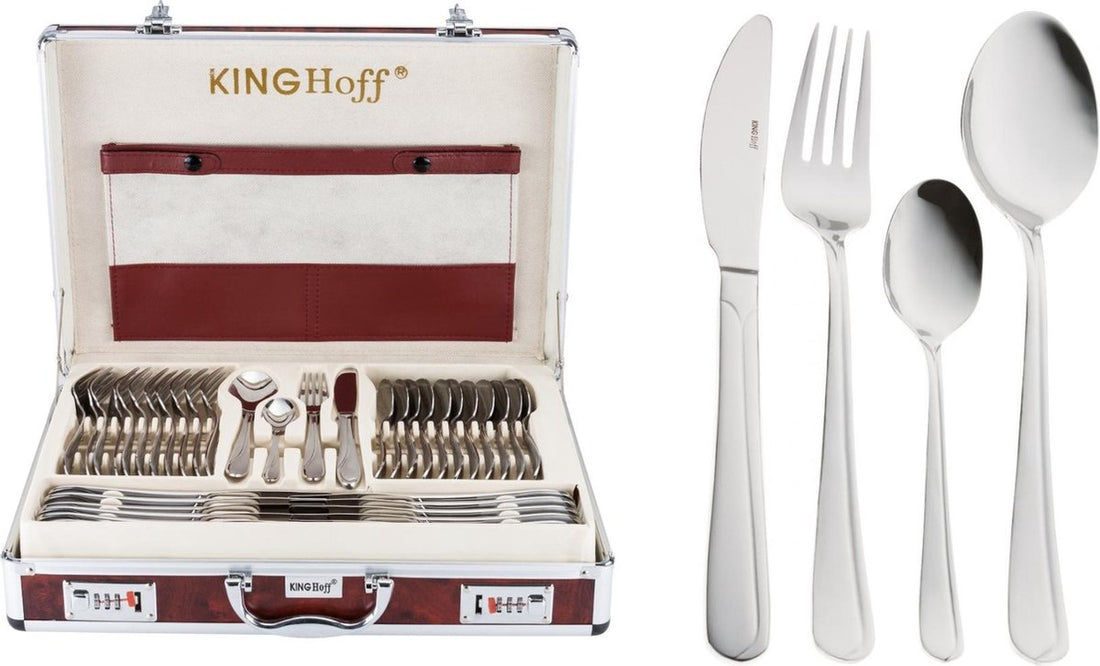 KINGHOFF 3561 - luxury cutlery set in case - 72-piece - 12-person - Modern cutlery