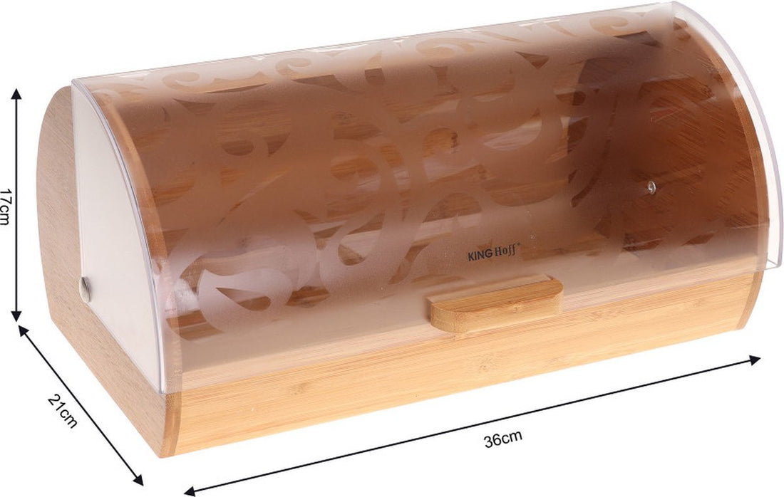 Kinghoff - Bread bin - Bamboo / Acrylic - 12 litres