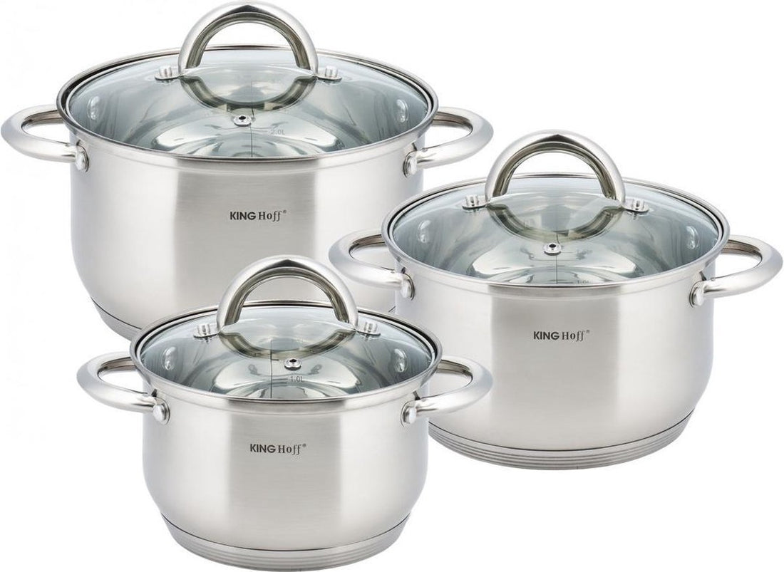 Batterie de cuisine Kinghoff 4447 - 6 pièces - Inox - Toutes sources de chaleur