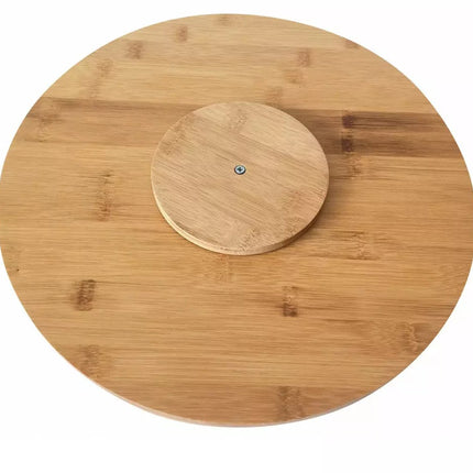 Kinghoff Draaibare Bamboe Plank - Ø35 cm - 360° Draaibaar - Model KH1566 - Draaibare Borrelplank - Hapjesplank