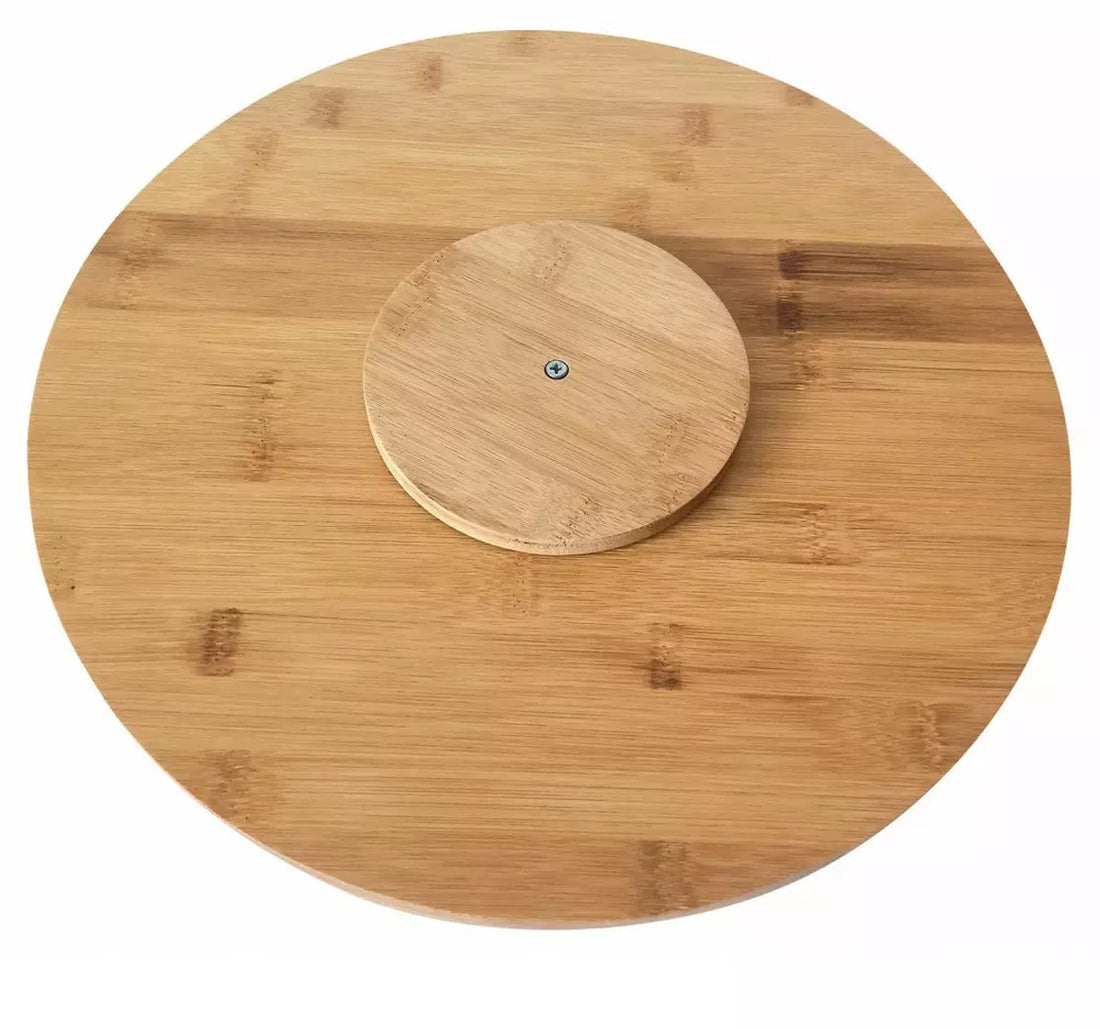 Kinghoff draaibare borrelplank van bamboe – Ø 35 cm, 360° draaibaar (KH1566) – foto 2