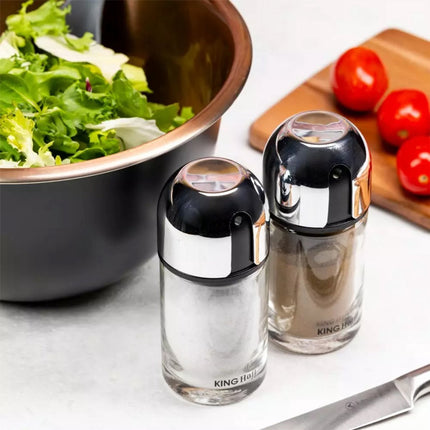Zout- en Peperstel – 100 ml – Glazen Strooiers met Verstelbare Dop