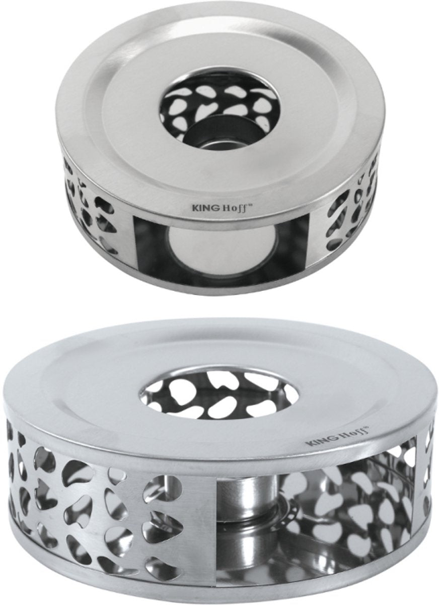 KINGHOFF KH-1898 Tea Warmer – Stainless Steel, Ø15 cm, Long-lasting Heat Retention for Teapots and Carafes - Teapot Warmer - Tealight Holder