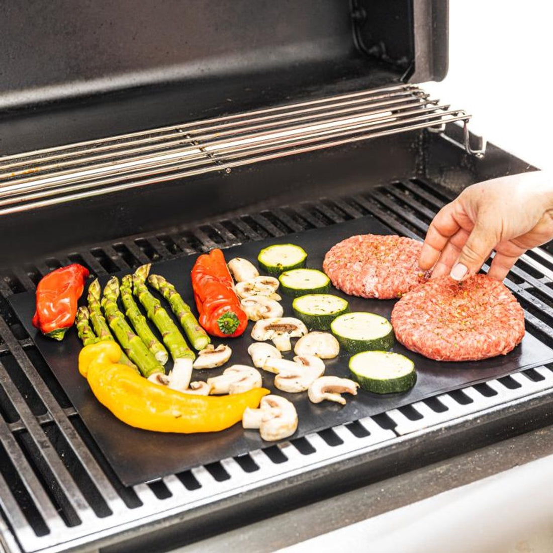 KINGHOFF KH-1920 Set de Tapis de Cuisson - 3 Pièces, 40x33 cm, Résistant à la Chaleur jusqu'à 200°C, Anti-Adhérent - Tapis de BBQ - Tapis de Barbecue