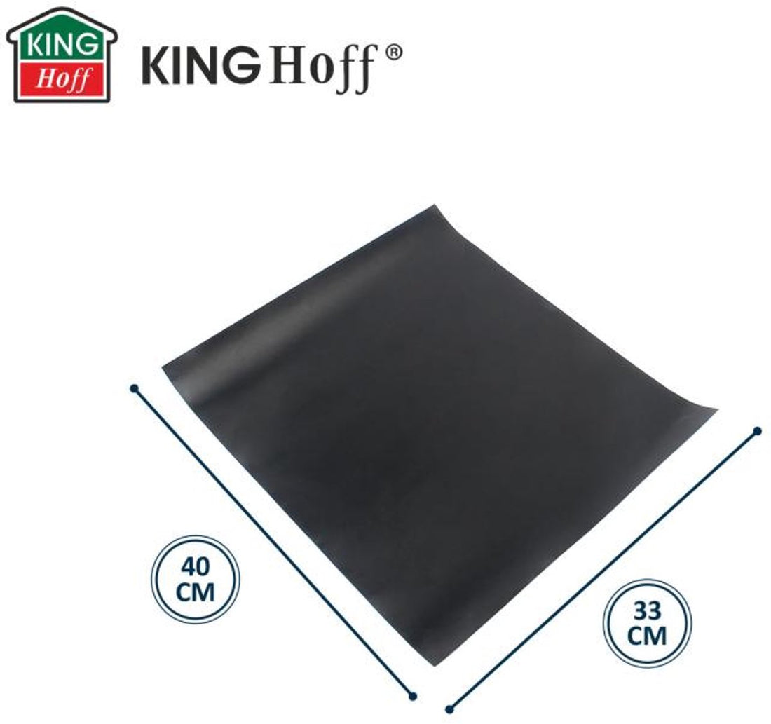 KINGHOFF KH-1920 Set de Tapis de Cuisson - 3 Pièces, 40x33 cm, Résistant à la Chaleur jusqu'à 200°C, Anti-Adhérent - Tapis de BBQ - Tapis de Barbecue