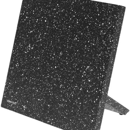 Kinghoff Magnetischer Messerblock - Universeller schwarz marmorierter magnetischer Messerhalter - Modernes Küchenaccessoire (21,5 x 21,5 cm)