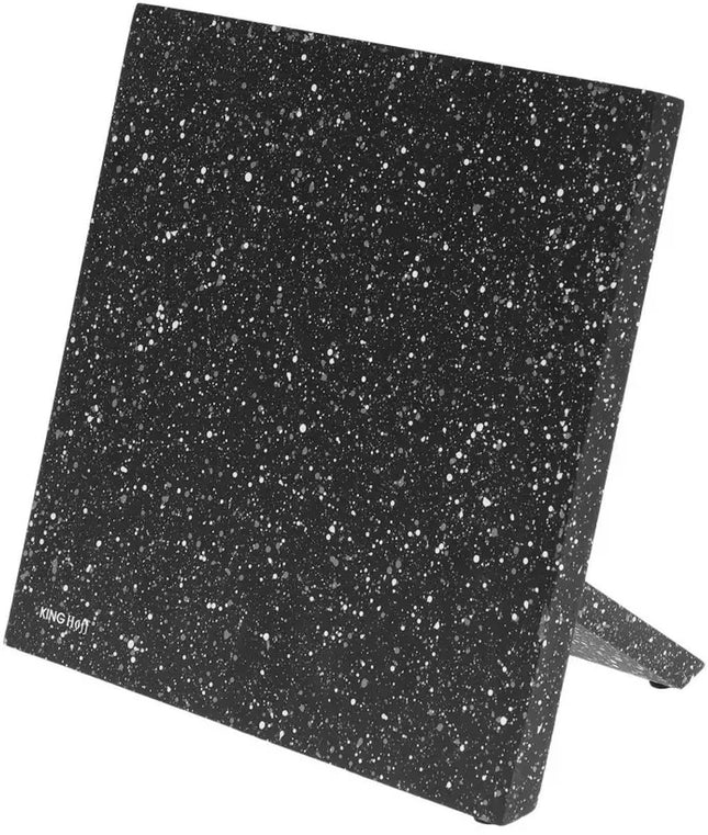 Kinghoff Magnetischer Messerblock - Universeller schwarz marmorierter magnetischer Messerhalter - Modernes Küchenaccessoire (21,5 x 21,5 cm)