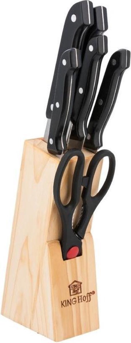 Knife set - Stainless steel knife block - 7-piece