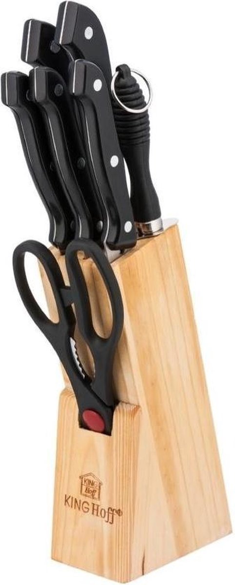 Knife set - Stainless steel knife block - 7-piece