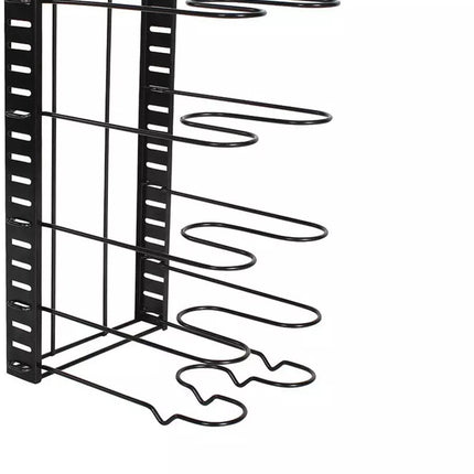 Pfannen-Organizer - 5 Fächer - Schwarz - 25,5 x 20,5 x 38 cm - Aufbewahrungsregal für Pfannen, Töpfe und Deckel