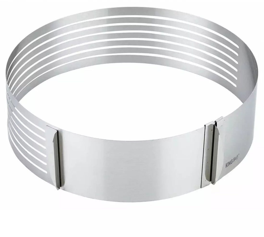 Lot de 3 cercles à pâtisserie - Acier inoxydable - Ø 24-30 cm x 8,5 cm de hauteur - Diamètre réglable - Moule à gâteau - Moule de cuisson - Ajustable