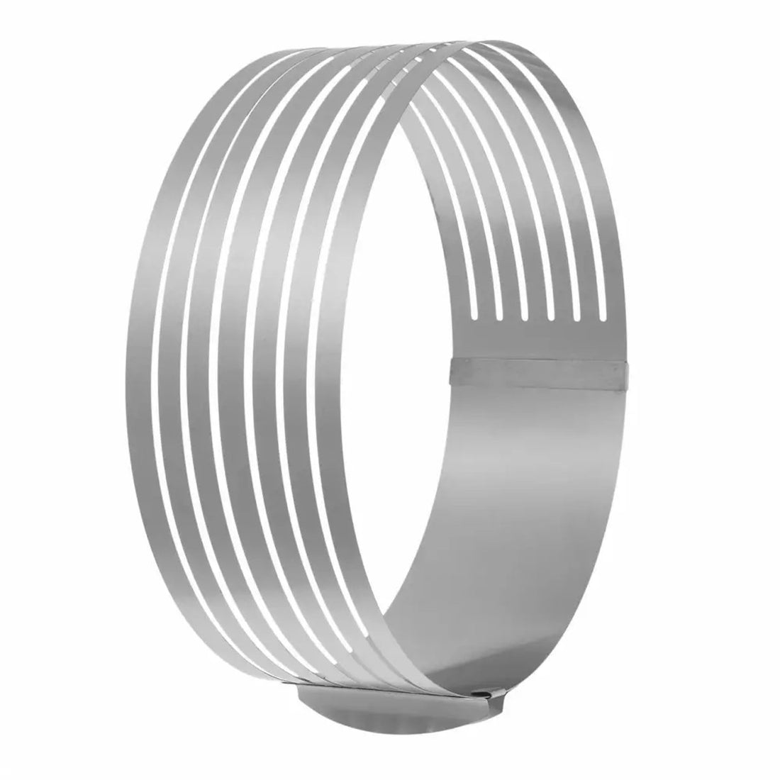 Lot de 3 cercles à pâtisserie - Acier inoxydable - Ø 24-30 cm x 8,5 cm de hauteur - Diamètre réglable - Moule à gâteau - Moule de cuisson - Ajustable