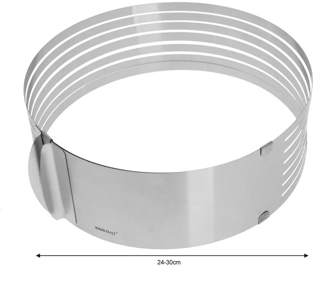 Lot de 3 cercles à pâtisserie - Acier inoxydable - Ø 24-30 cm x 8,5 cm de hauteur - Diamètre réglable - Moule à gâteau - Moule de cuisson - Ajustable