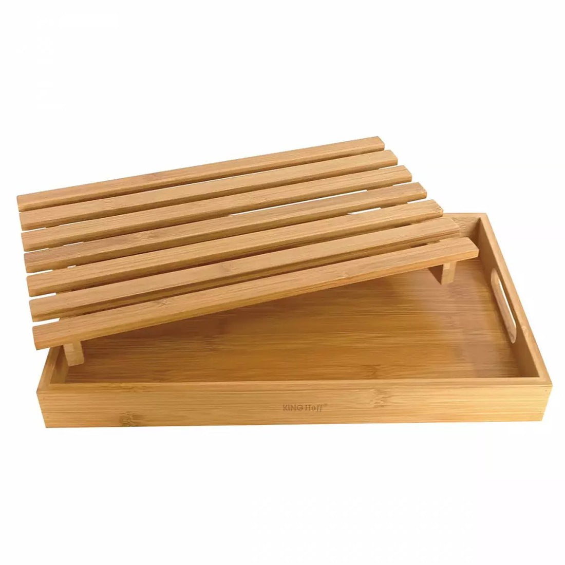 Planche à Découper avec Tiroir à Miettes - Bambou, 38 x 23 cm - Ustensile de Cuisine Durable et Fonctionnel - Planche de Service