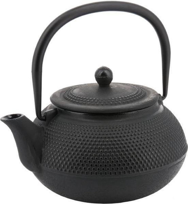 Theepot Gietijzer - 0,85l - met filter - zwart