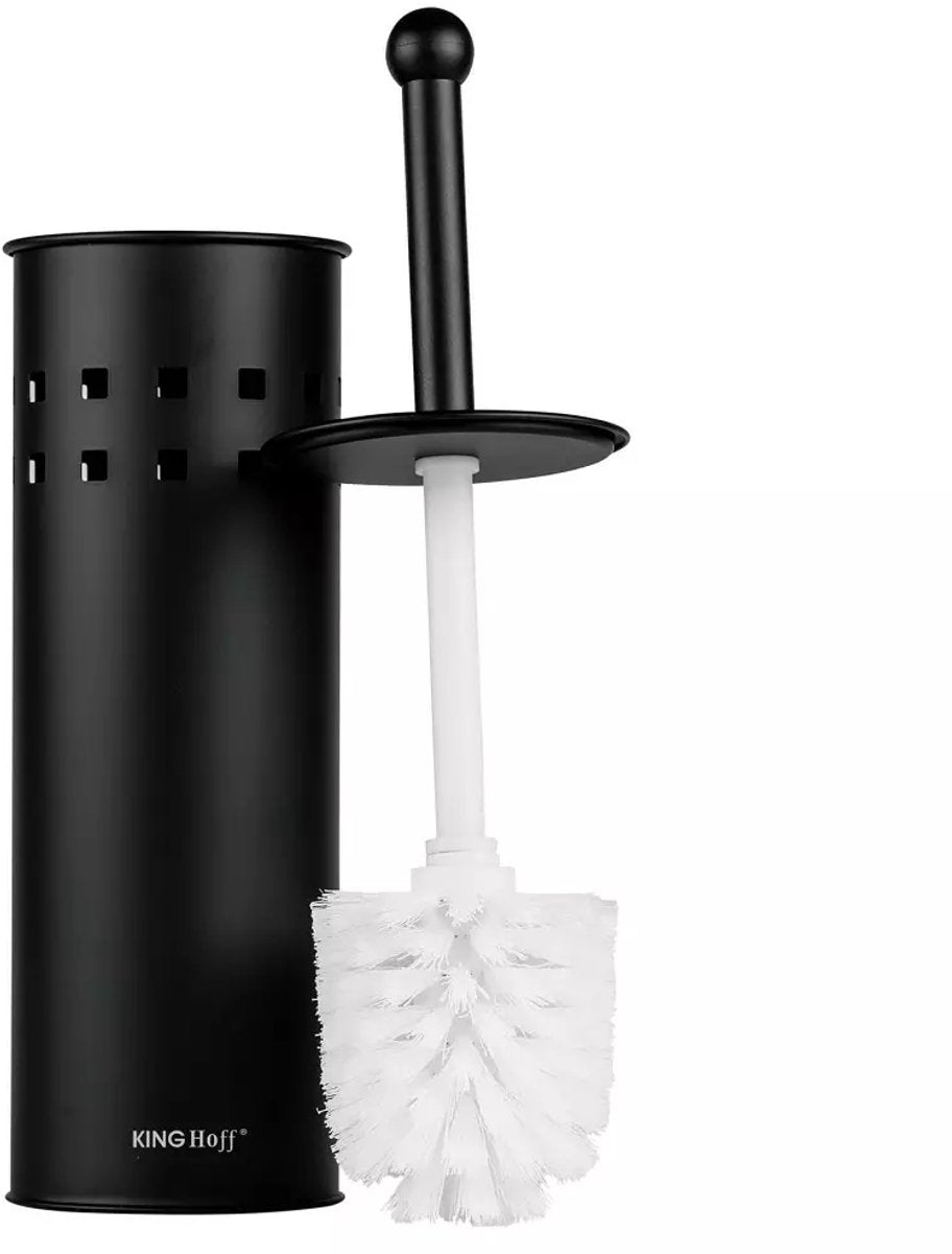 Toilettenbürste mit Halter - Schwarz - Edelstahl - 10 x 39,5 cm - Standmodell