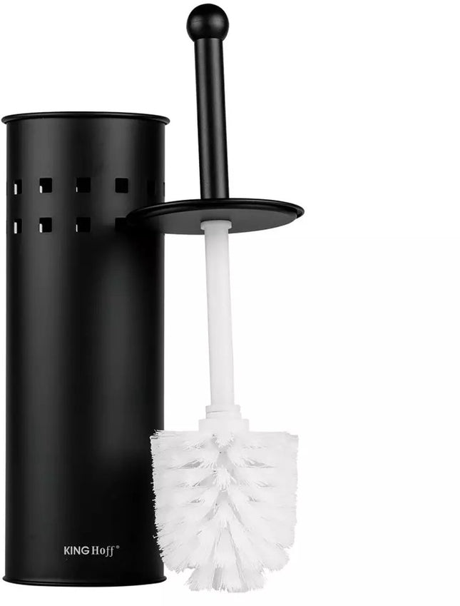 Toilettenbürste mit Halter - Schwarz - Edelstahl - 10 x 39,5 cm - Stehend
