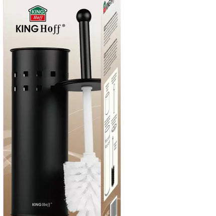 Toiletborstel met Houder - Zwart - Roestvrij Staal - 10 x 39,5 cm - Staand