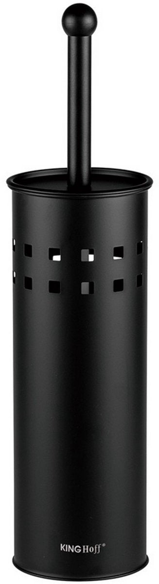 Toilettenbürste mit Halter - Schwarz - Edelstahl - 10 x 39,5 cm - Stehend