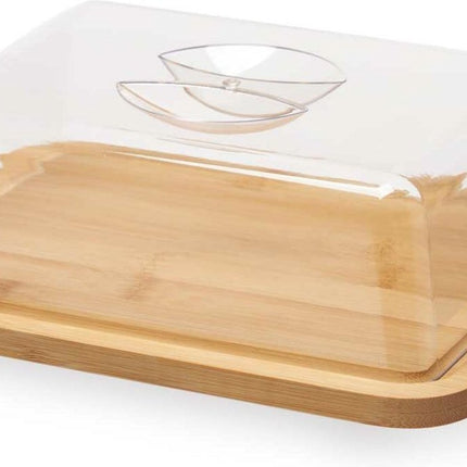 Käsebrett 25 X 19 X 7,5 cm Bambusholz Natur 2-teilig