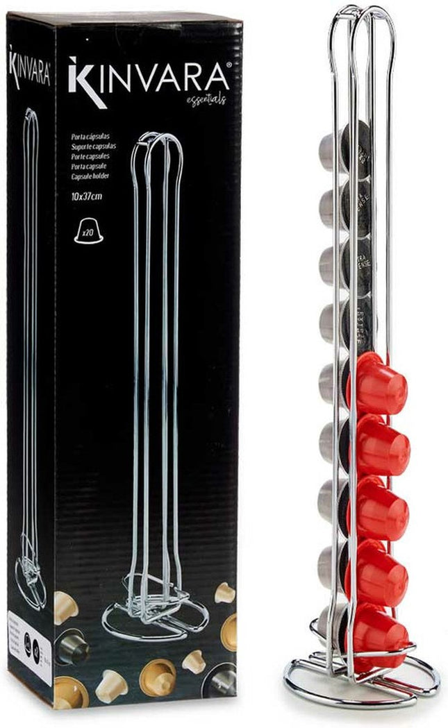 Kaffeekapselhalter-Spender - Metall - für 20 Kapseln - Nespresso Kapseln