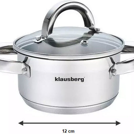 Klausberg Kochtopf mit Deckel - 0,5L - Ø12 cm