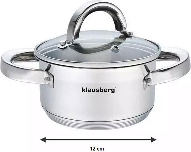 Klausberg kookpan met deksel - 0,5L - Ø12 cm
